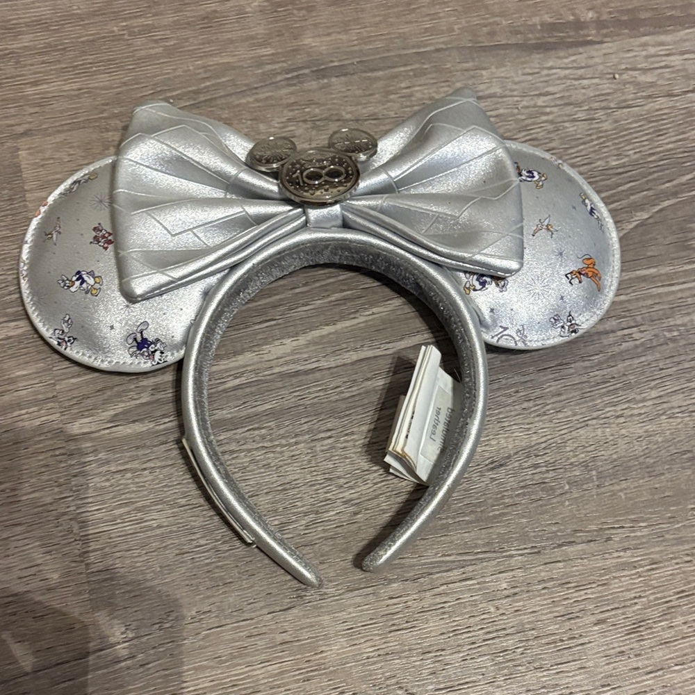 Disney Silver Mickey Mouse Ears with Bow